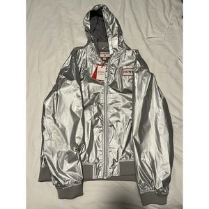 Hunter for Target Silver Hooded Windbreaker Jacket XL Men's New With Tags